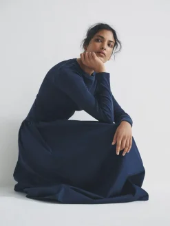 The Set 2 Pack Drop Waist Long Sleeve Dresses Navy Blue/Black