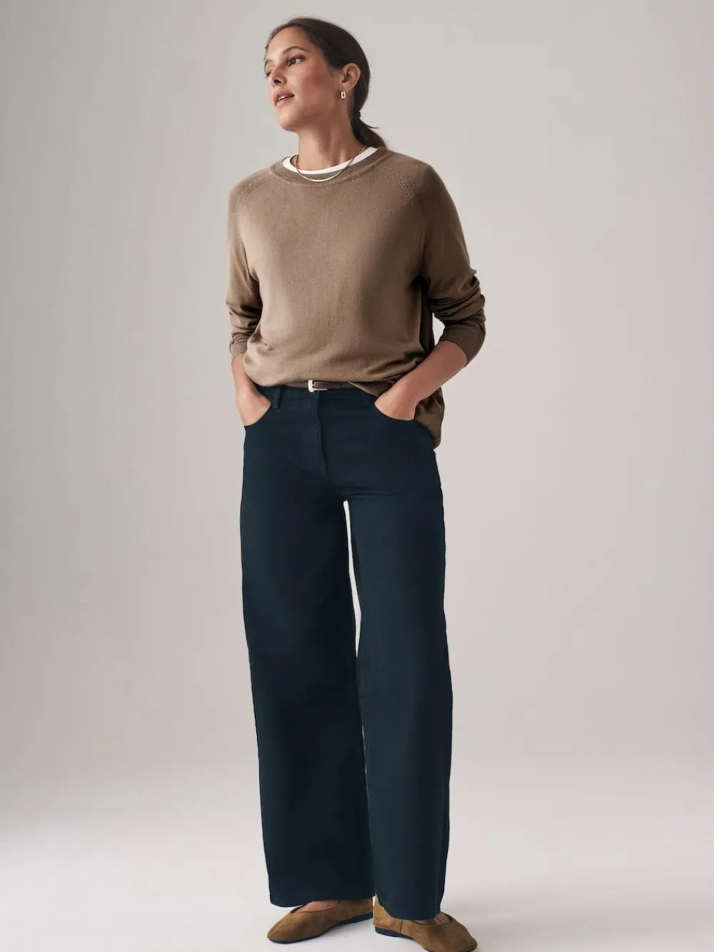 Online The Set 2 Pack Fine Knit Crew Neck Jumpers Mink/Black