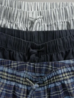 Hot The Set 3 Pack Jersey T-Shirt and Flannel Pyjamas Cream/Grey/Blue