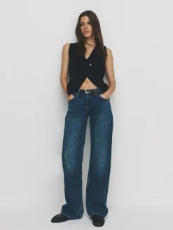 The Set 2 Pack Knitted Gold Button Ribbed Waistcoat Neutral/Black^Women Suits & Tailoring