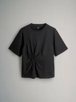 The Set 3 Pack Knot Front T-Shirts Black/White/Stripe^Women Nightwear|Tops & T-Shirts