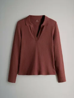 The Set 3 Pack Long Sleeve Ribbed Polo Top^Women Nightwear|Tops & T-Shirts