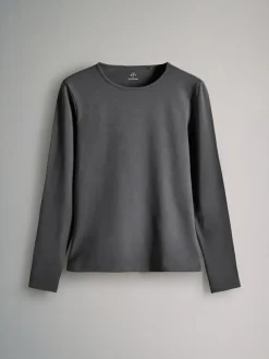 Clearance The Set 7 Pack Long Sleeve Crew Neck T-Shirts Stripe/Black/Grey/White