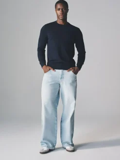 Best The Set 4 Pack Long Sleeve Knitted Crew Jumpers Black/Navy Blue/Khaki/Brown