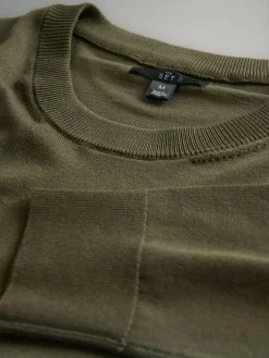 Best The Set 4 Pack Long Sleeve Knitted Crew Jumpers Black/Navy Blue/Khaki/Brown