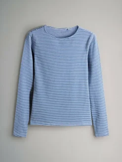 Outlet The Set 5 Pack Long Sleeve Crew Neck T-Shirts Navy/Light Blue Stripe/Red/Stone Brown/White