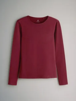 Outlet The Set 5 Pack Long Sleeve Crew Neck T-Shirts Navy/Light Blue Stripe/Red/Stone Brown/White