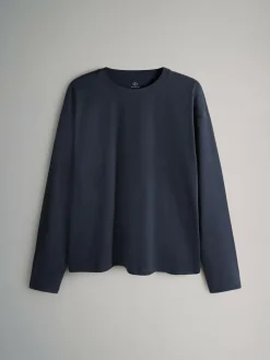 The Set 7 Pack Long Sleeve T-Shirts Navy/Blue/Red/Green/Light Blue/Stone Brown/White^Women Nightwear|Tops & T-Shirts