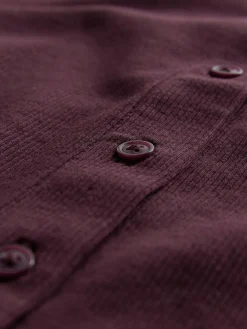 The Set 3 Pack Long Sleeve Button Through Rib T-Shirt Black/Chocolate Brown/Berry^Women Tops & T-Shirts