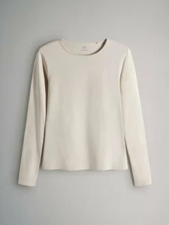 Sale The Set 7 Pack Long Sleeve Crew Neck T-Shirts Chocolate Brown/ Taupe Brown/ Light Brown/ Neutral