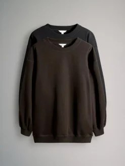 The Set 2 Pack Longline Crew Neck Sweatshirt^Women Hoodies & Sweatshirts