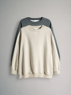 The Set 2 Pack Longline Crew Neck Sweatshirt^Women Loungewear|Hoodies & Sweatshirts