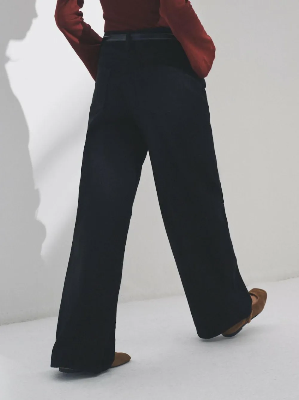 Discount The Set 2 Pack Low Rise Wide Leg Denim Jeans Black/Mid Blue