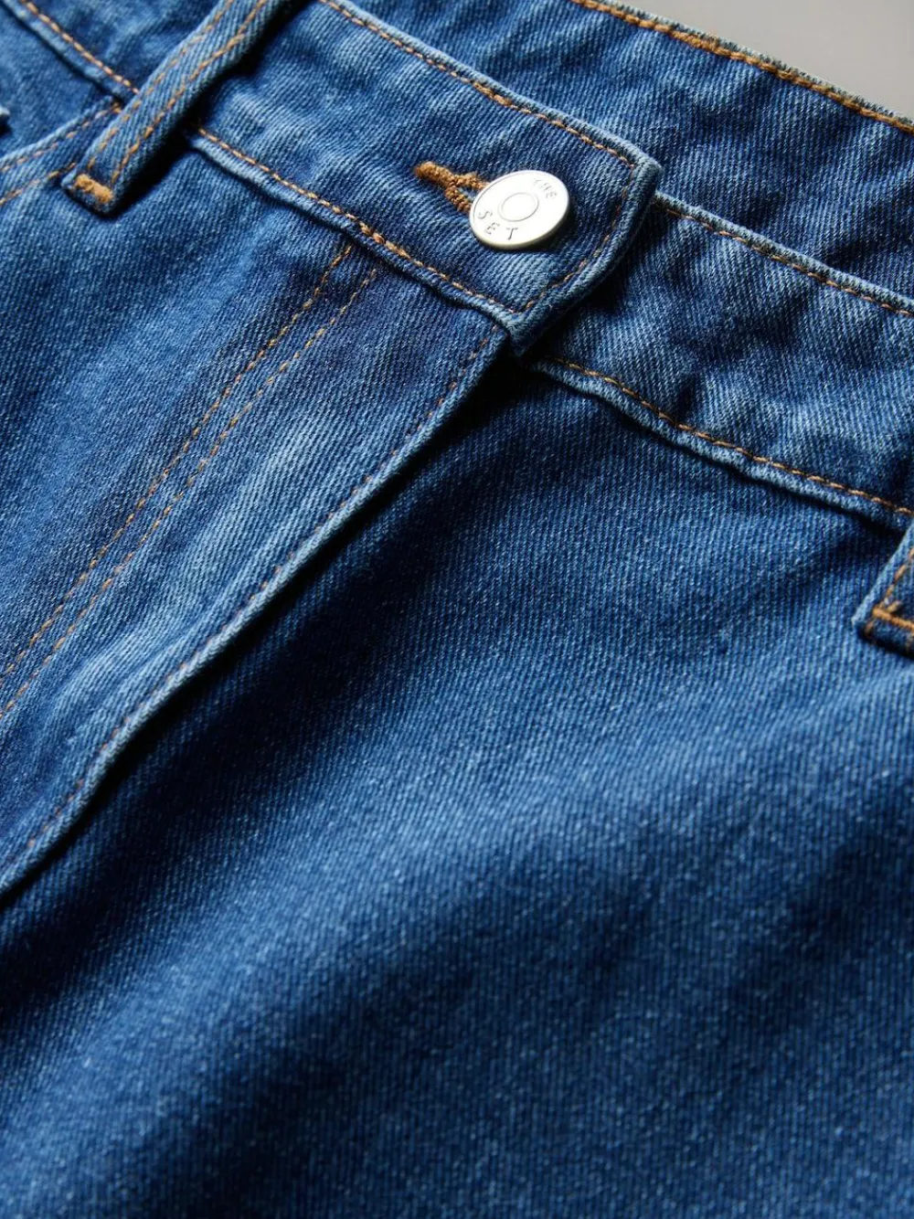 Discount The Set 2 Pack Low Rise Wide Leg Denim Jeans Black/Mid Blue