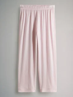 New The Set 2 Pack Polyester Viscose Blend Button Through Long Pyjamas with Piping Animal/Pink