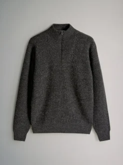 Sale The Set 2 Pack Quarter Zip Neck Jumpers Grey Marl