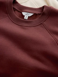 The Set 2 Pack Raglan Sweat Tops Pink/Cream^Women Hoodies & Sweatshirts