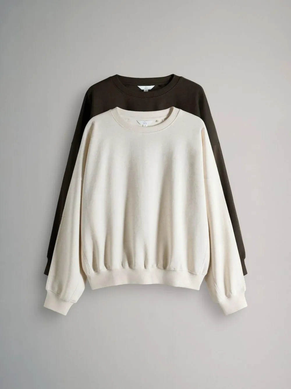 The Set 2 Pack Relaxed Crew Sweatshirt Chocolate Brown/Cream^Women Hoodies & Sweatshirts