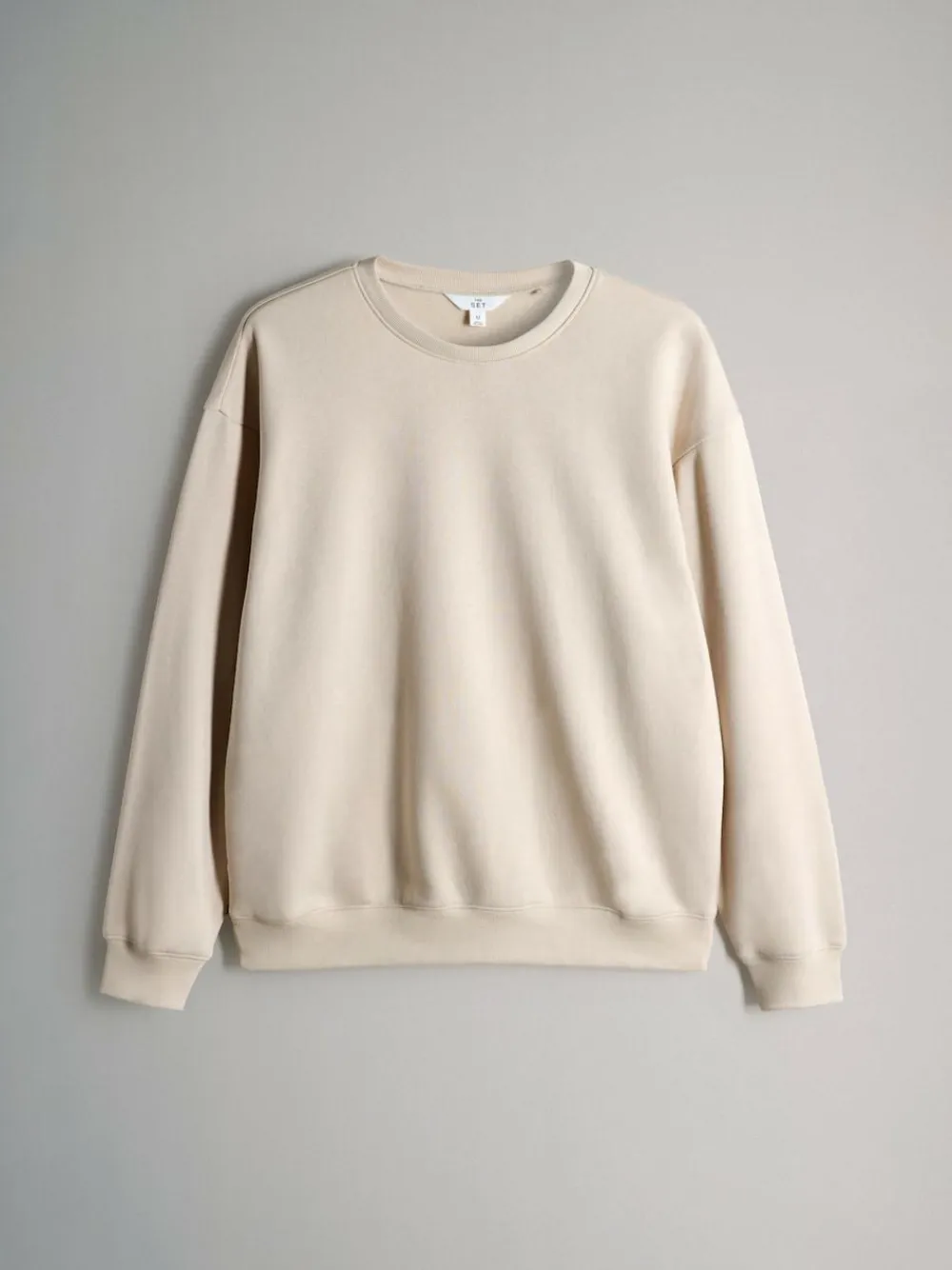 New The Set 3 Pack Relaxed Crew Neck Sweatshirts Chocolate Brown/Taupe Brown/Cream