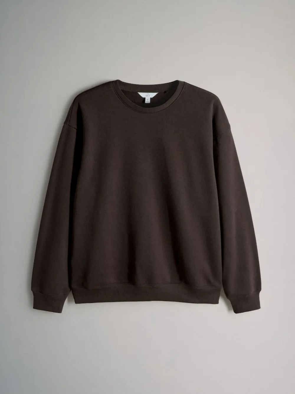 New The Set 3 Pack Relaxed Crew Neck Sweatshirts Chocolate Brown/Taupe Brown/Cream