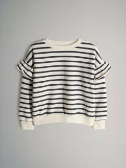 The Set 3 Pack Relaxed Frill Sleeve Sweatshirts Brown/Cream/Stripe^ Nightwear|Sweatshirts & Hoodies