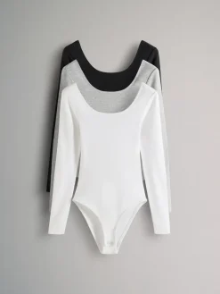 The Set 3 Pack Ribbed Long Sleeve Bodysuits^Women All Lingerie