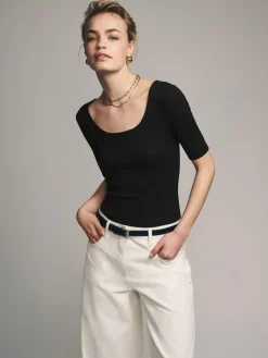 The Set 3 Pack Ribbed Long Sleeve Bodysuits Black/Grey/White^Women All Lingerie|Tops & T-Shirts