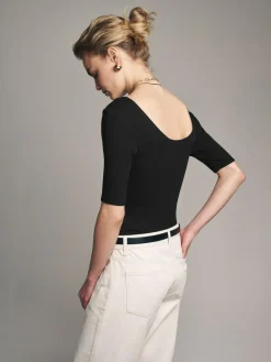 The Set 3 Pack Ribbed Long Sleeve Bodysuits Black/Grey/White^Women All Lingerie|Tops & T-Shirts