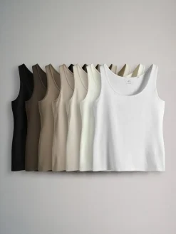The Set 7 Pack Scoop Neck Vests^Women Nightwear