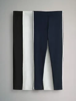 The Set 3 Pack Side Stripe Leggings Black/Navy Blue/Grey^Women Leggings & Sweatpants