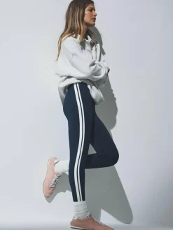 The Set 3 Pack Side Stripe Leggings Black/Navy Blue/Grey^Women Leggings & Sweatpants