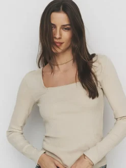 The Set 4 Pack Trim Square Neck Ribbed Tops^Women Nightwear|Tops & T-Shirts