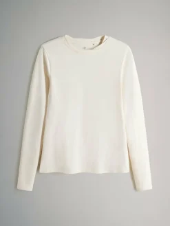 The Set 3 Pack Twist Neck Long Sleeve T-Shirts Chocolate Brown/Taupe Brown/Cream^Women Tops & T-Shirts