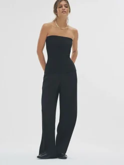 New The Set 2 Pack Wide Leg Pleated Trousers Black/Grey