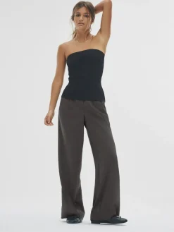 New The Set 2 Pack Wide Leg Pleated Trousers Black/Grey