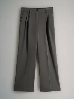 New The Set 2 Pack Wide Leg Pleated Trousers Black/Grey