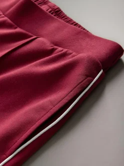 The Set Modal Straight Leg Joggers 2 Pack Black/ Dark Red