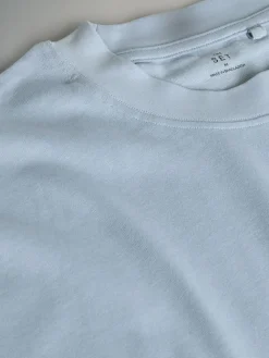 Hot The Set Oversized Fit 4 Pack Short Sleeve Cotton T-Shirts Navy/Blue/Brown/White