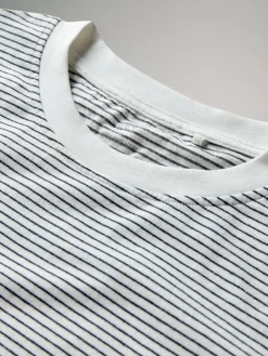 Discount The Set Relaxed Fit 4 Pack 100% Cotton Relaxed Long Sleeve T-Shirts Light Green/Pink/White/Stripe