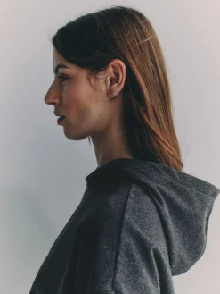 The Set Soft Touch Ribbed Sweat Hoodie And Joggers Set Grey