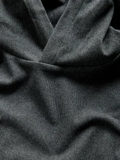 The Set Soft Touch Ribbed Sweat Hoodie And Joggers Set Grey