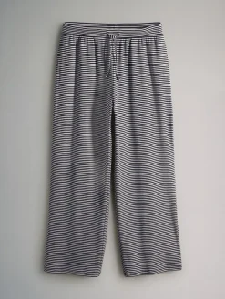 Hot The Set Stripe 2 Pack Button Through Long Sleeve Top and Drawstring Trousers Co-Ord Set