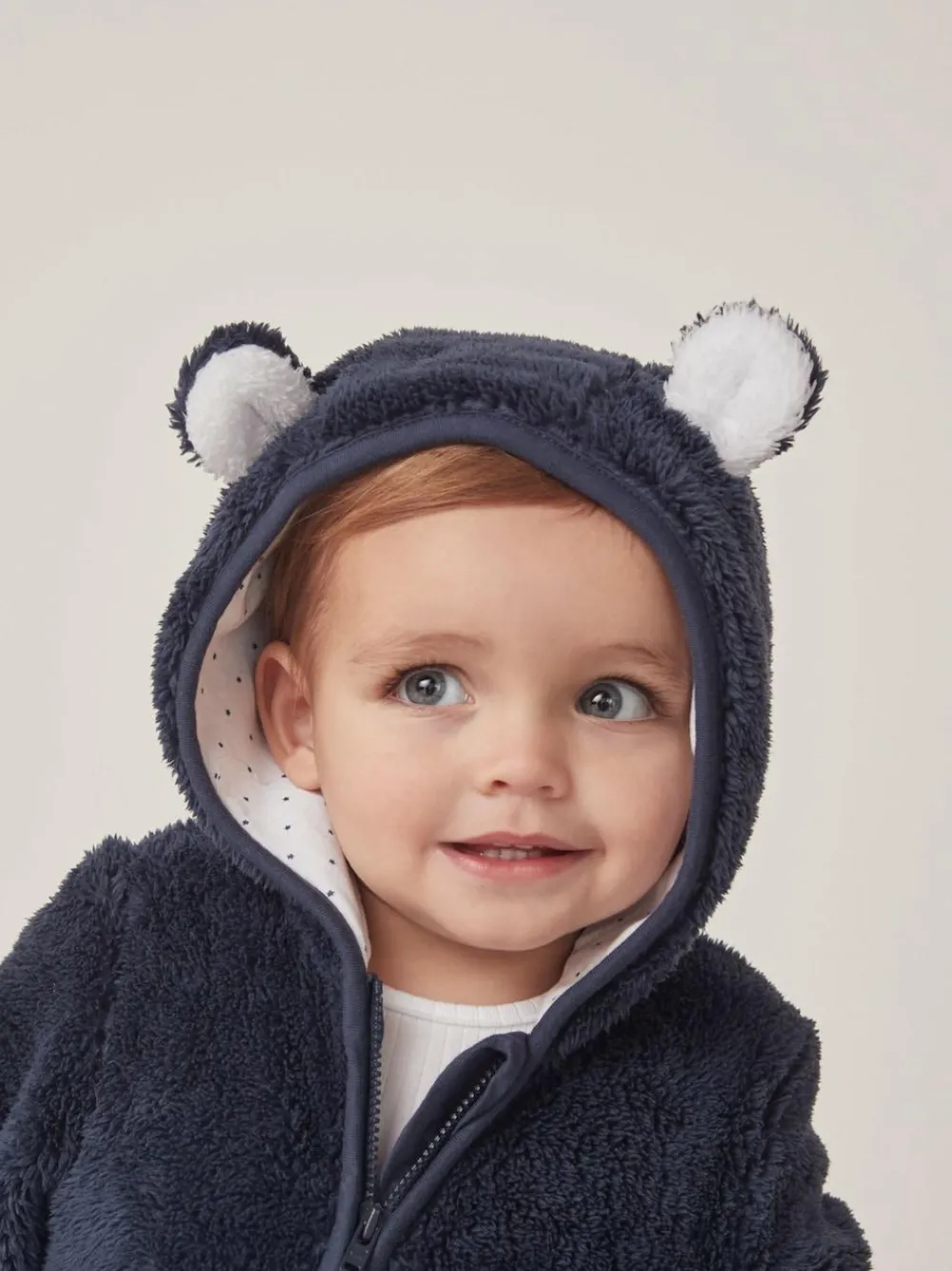 The White Company Blue Navy Fleece Romper^ Rompers & Overalls