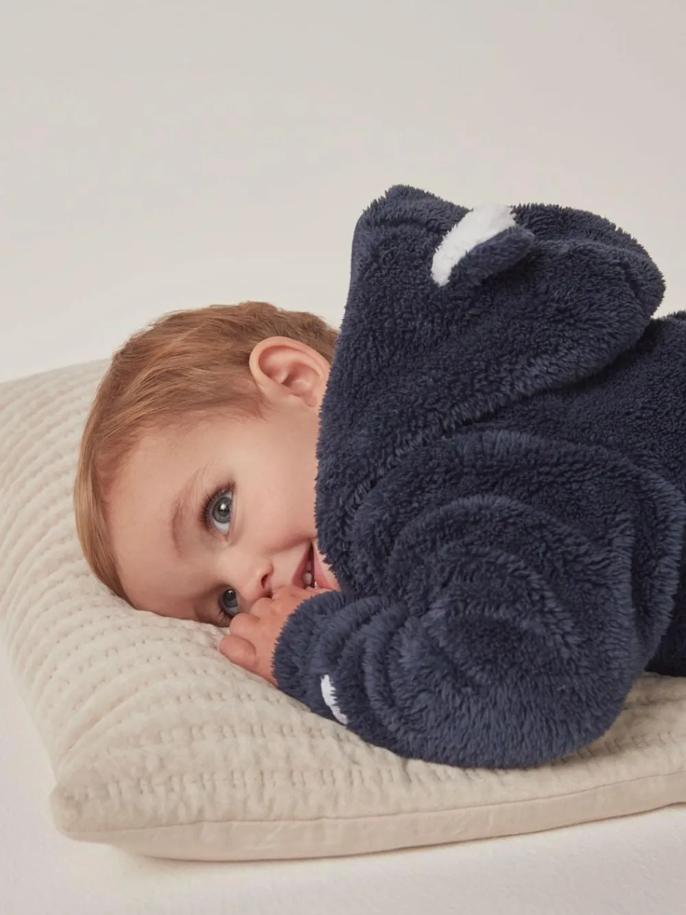 The White Company Blue Navy Fleece Romper^ Rompers & Overalls