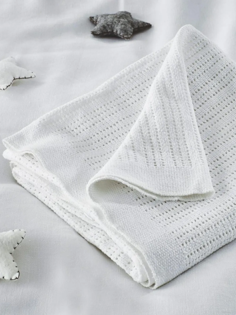 The White Company Cellular Satin Winter Blanket White