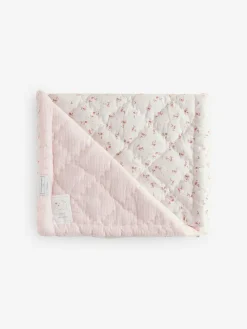 The White Company White Reversible Floral Quilt Cot Bed^ Nursery Bedding|Blankets