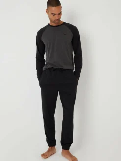 Threadbare Black Blend Long Sleeve Pyjamas Set^ Pyjamas