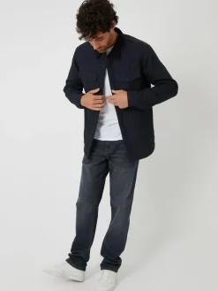 Discount Threadbare Borg Lined Shacket Black