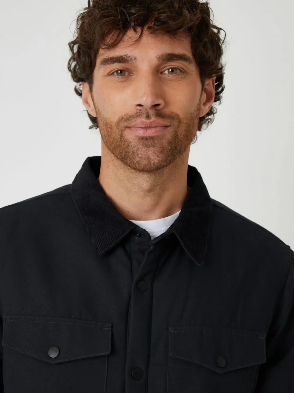 Discount Threadbare Borg Lined Shacket Black