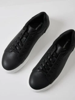 Threadbare Black Court Trainers^ Sneakers